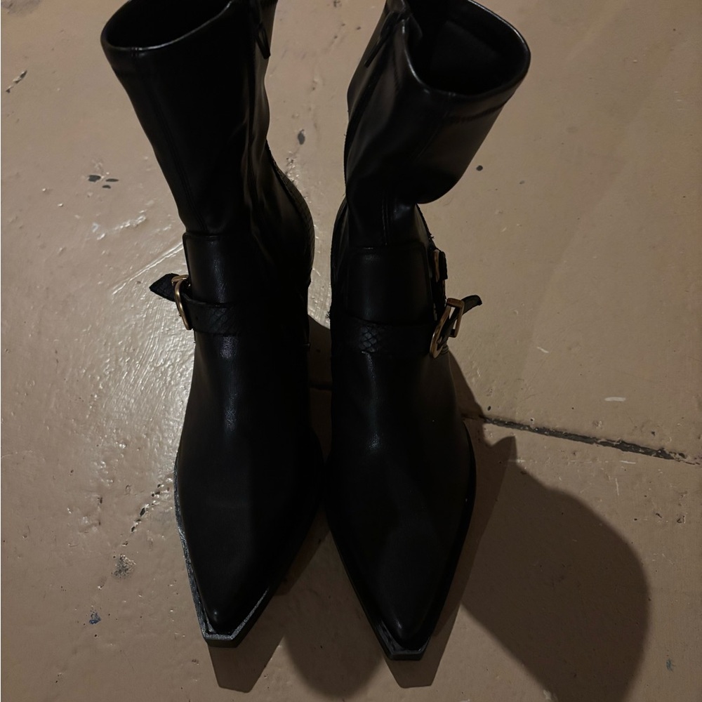 Dolce Vita rave wide calf black leather boots